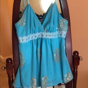 Super Cute & Sexy Blue Tank Top, Sz M (9/11)